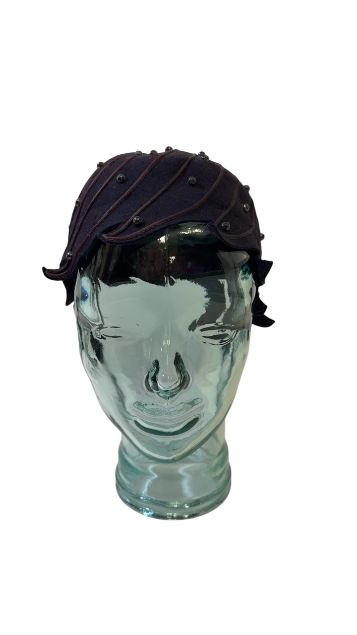 1980’s Beaded Felf Hat Black