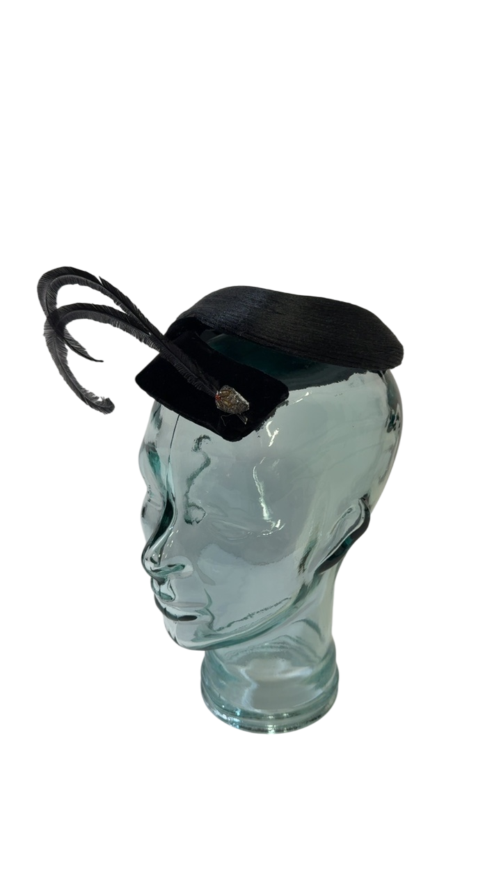 1950’s Feather Hat Black