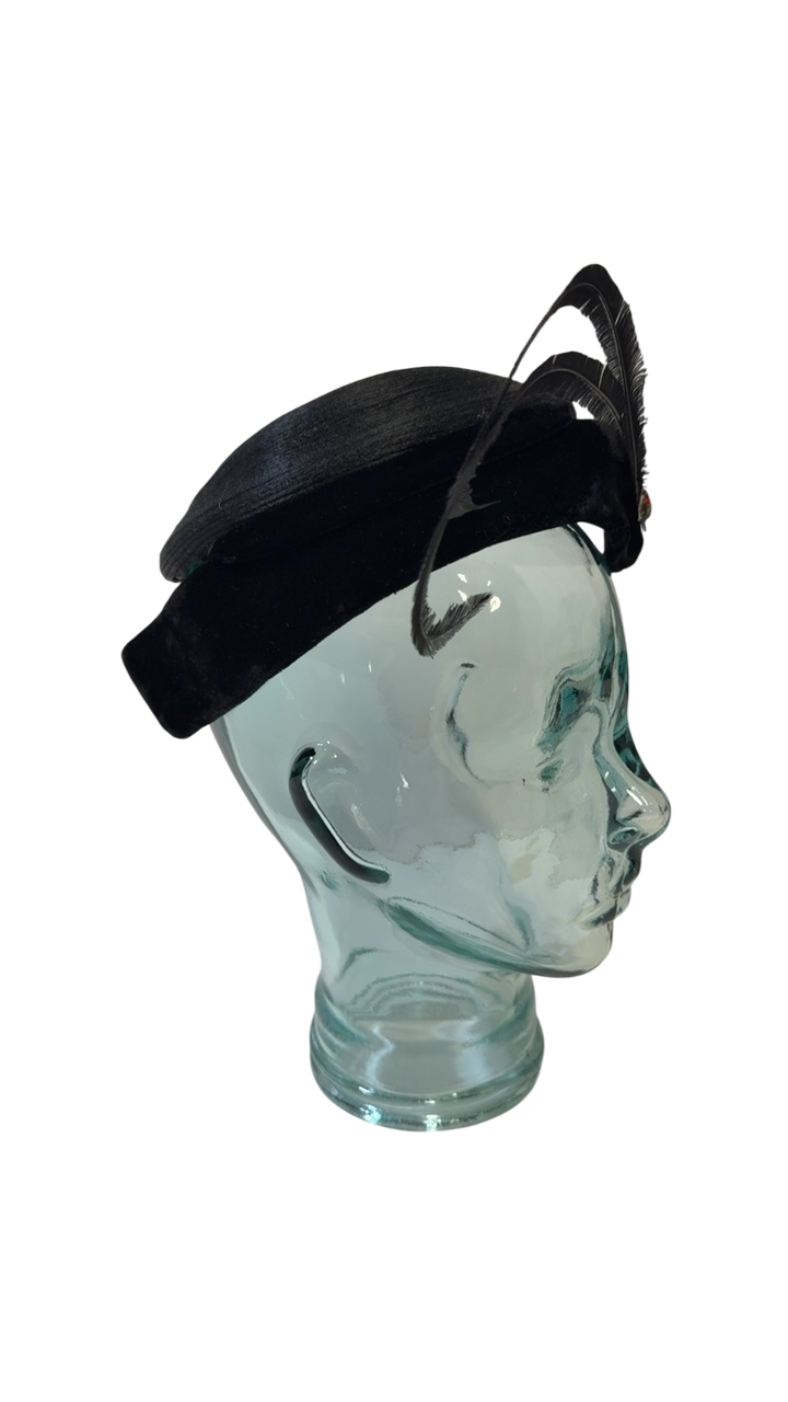 1950’s Feather Hat Black