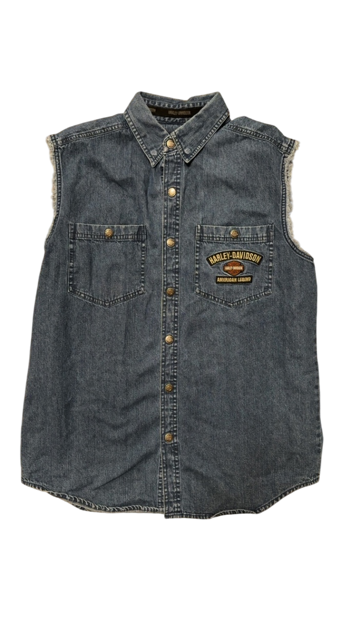 Harley-Davidson Denim Cut Off Top