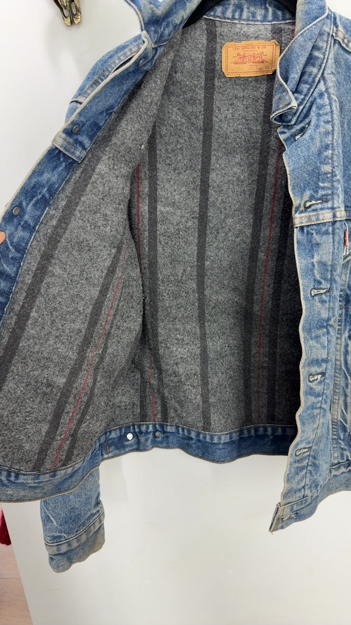 80s Levis 70506 0317 Blanket Lined Denim Trucker Jacke