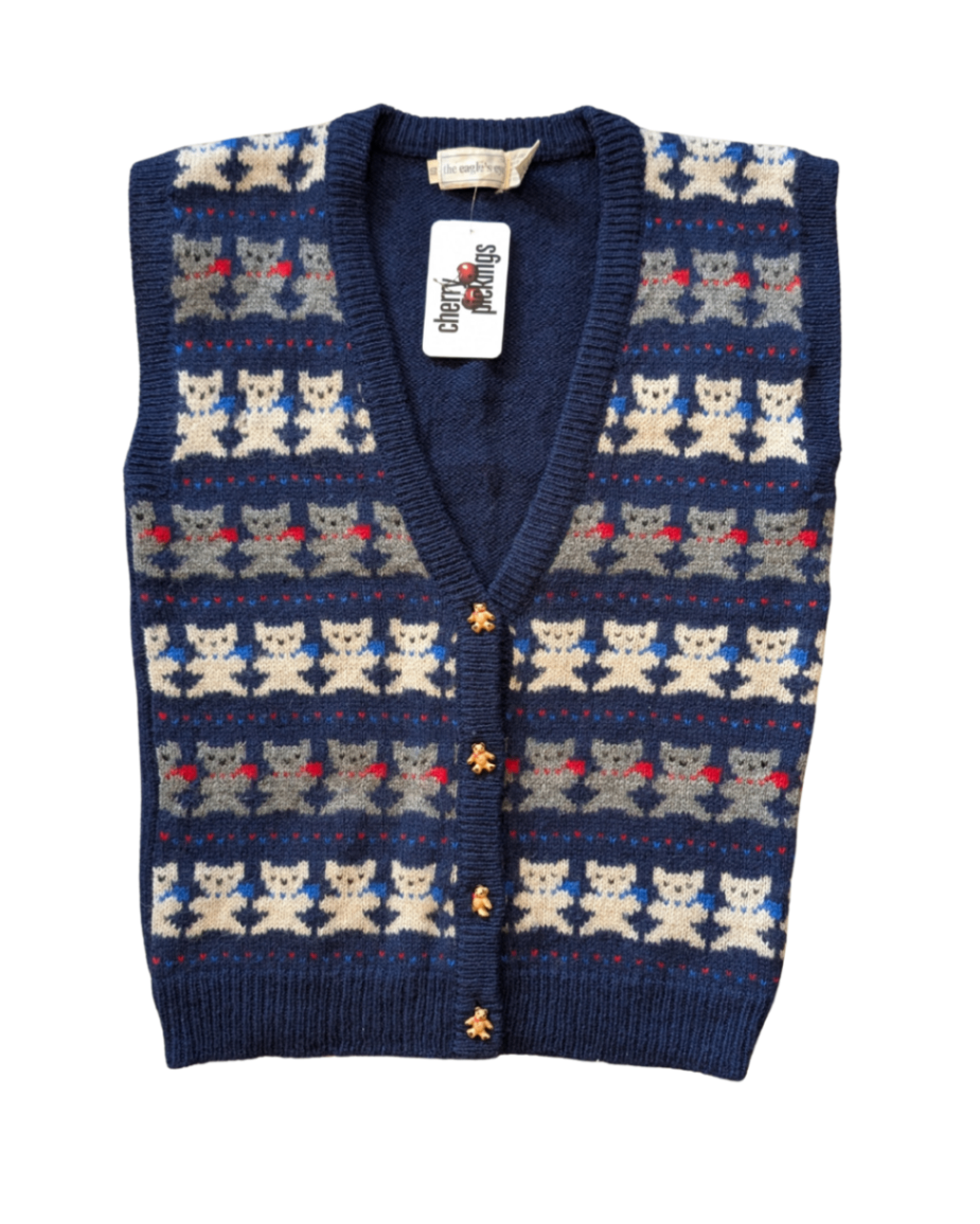 Vintage Wool Teddy Bear Vest