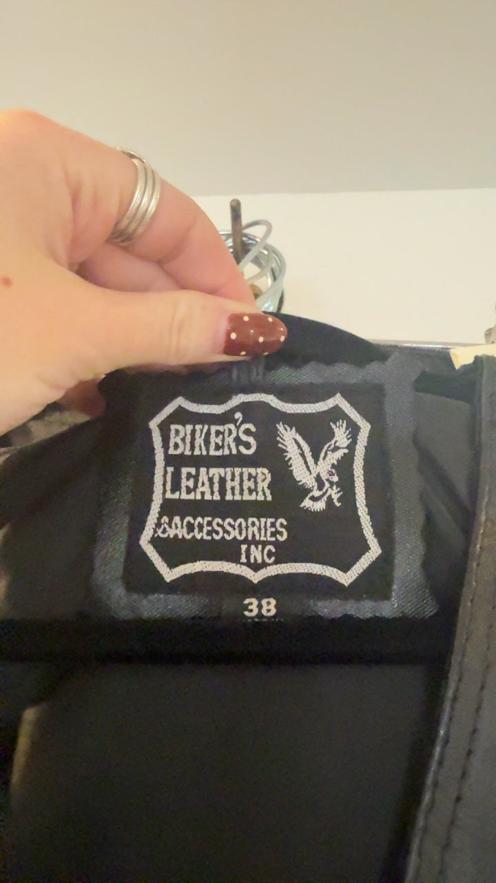 Bikers Leather Vest Black