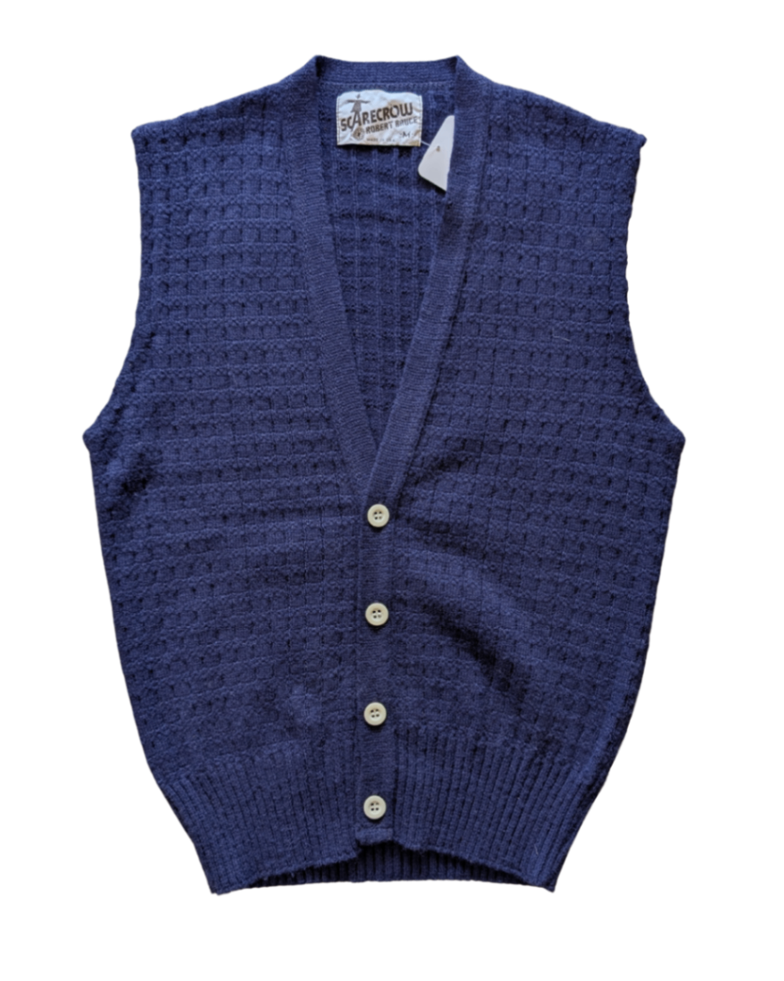 Vintage Navy Knit Vest