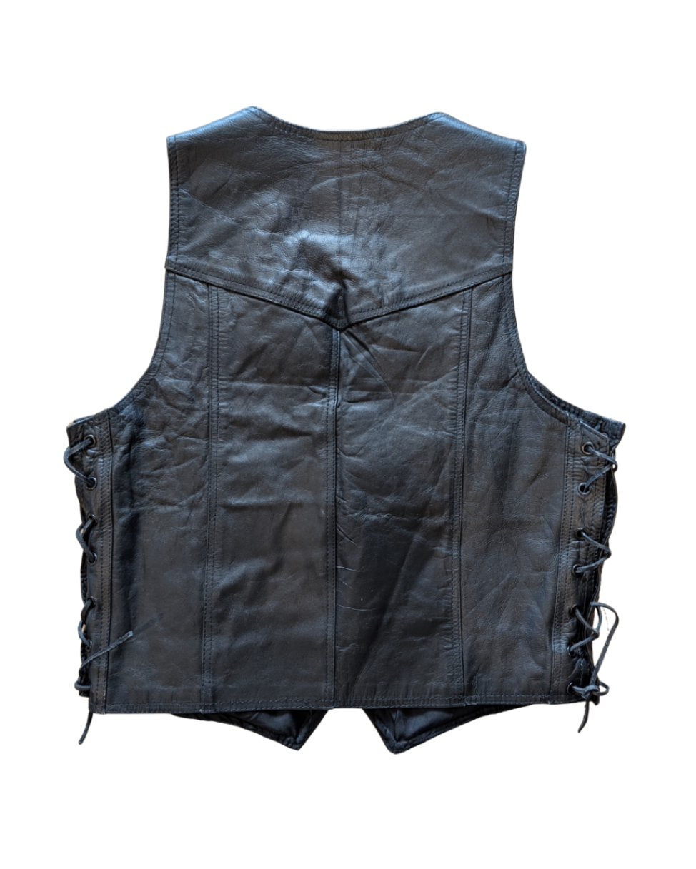 Bikers Leather Vest Black