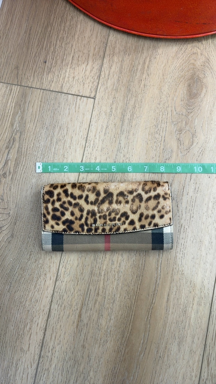 Burberry Wallet Beige/Tan with Leopard Print