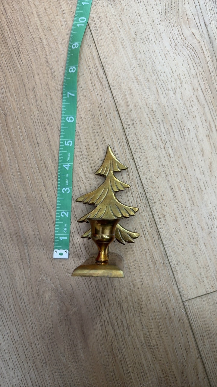 Brass Xmas Tree Candle Holder