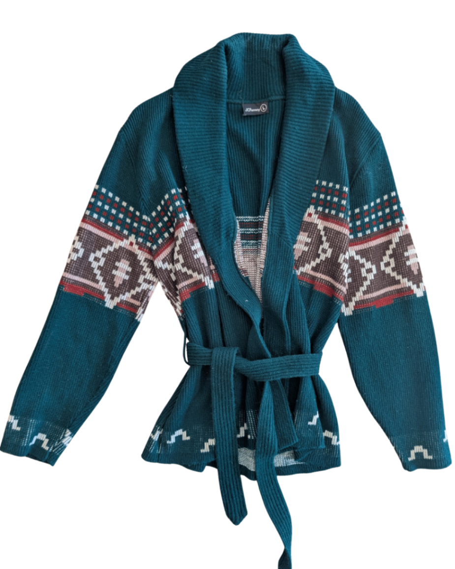 Vintage JcPenney Green Wrap Sweater