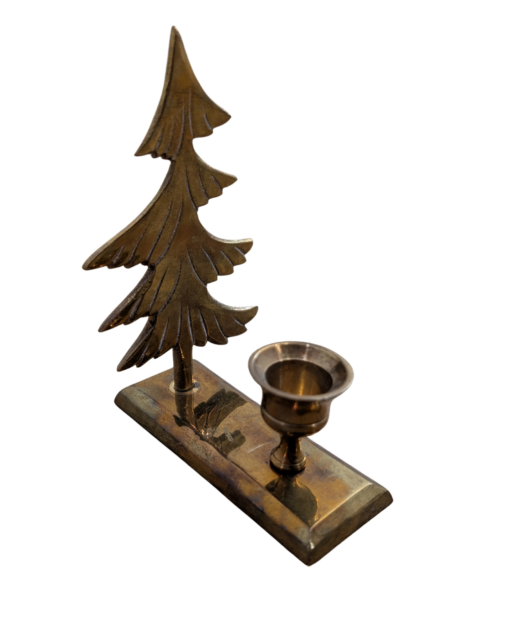 Brass Xmas Tree Candle Holder