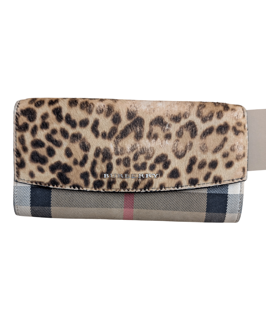 Burberry Wallet Beige/Tan with Leopard Print