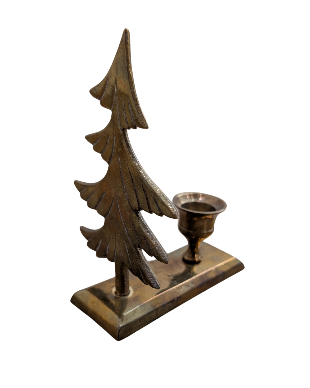 Brass Xmas Tree Candle Holder