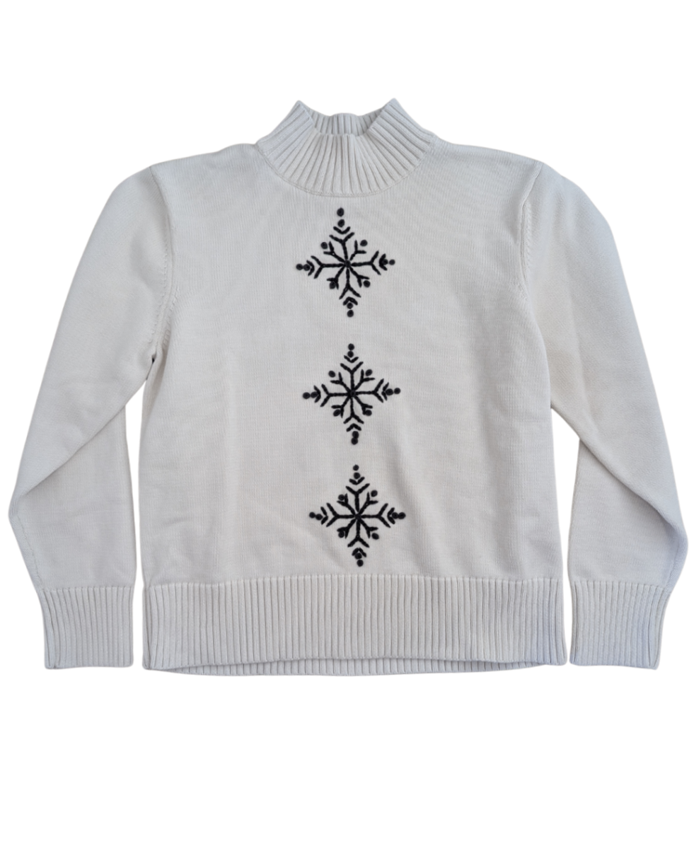 Snowflake Sweater Cream/White