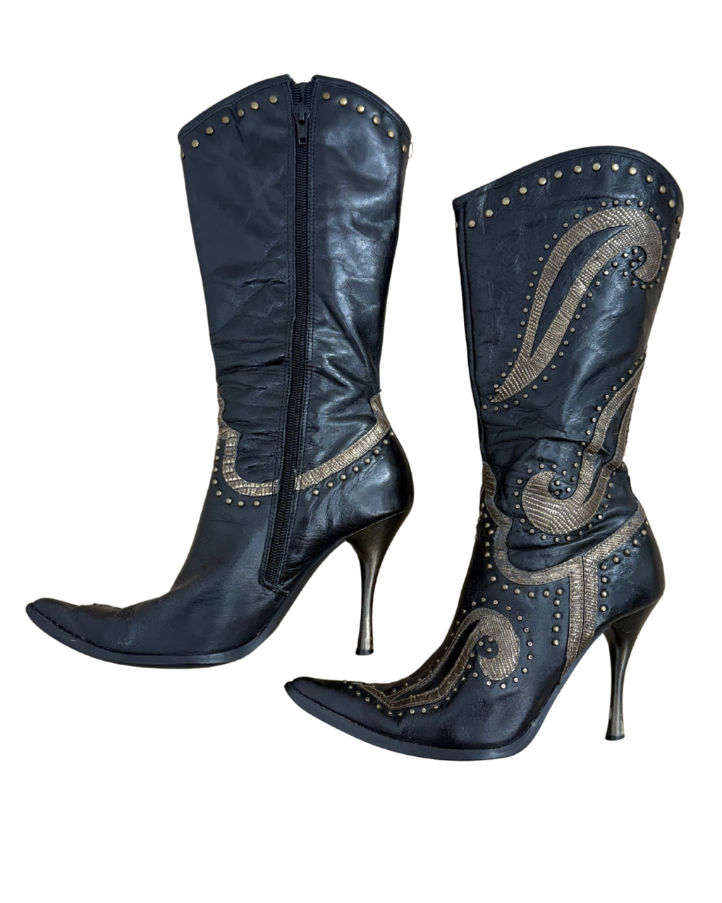 Dollhouse Boots 7 Black Leather