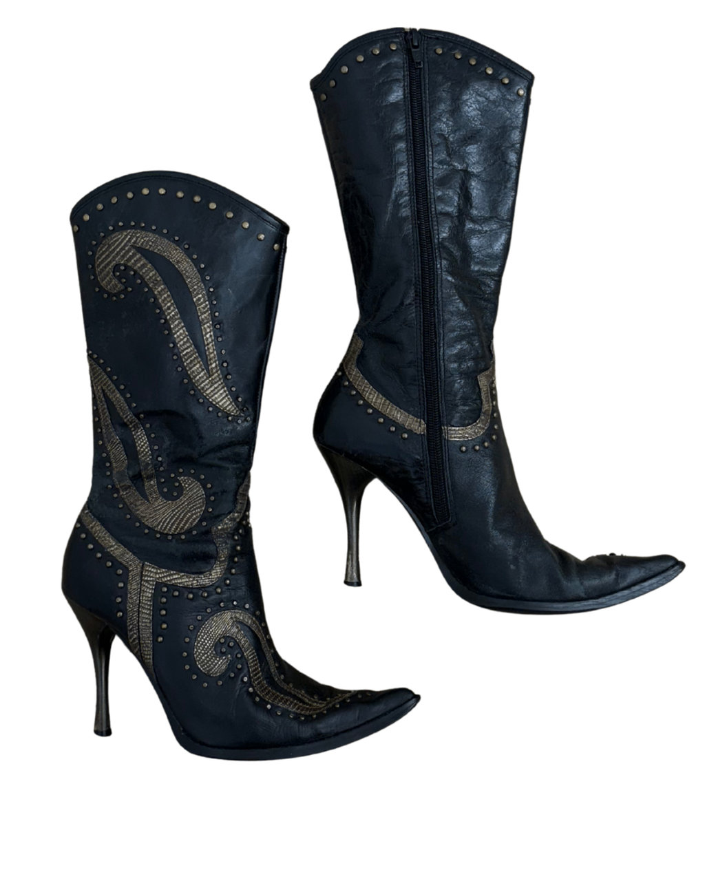 Dollhouse Boots 7 Black Leather