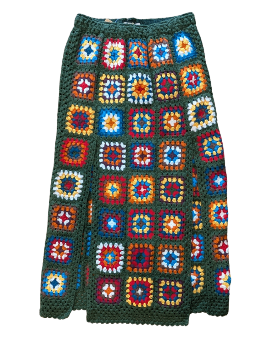 Granny Square Green Skirt