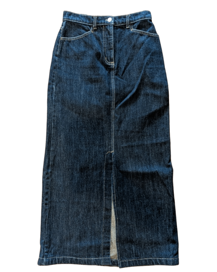 Vintage Dark Denim Maxi Skirt