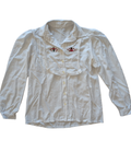 Vintage Embroidered White Button Down - L 