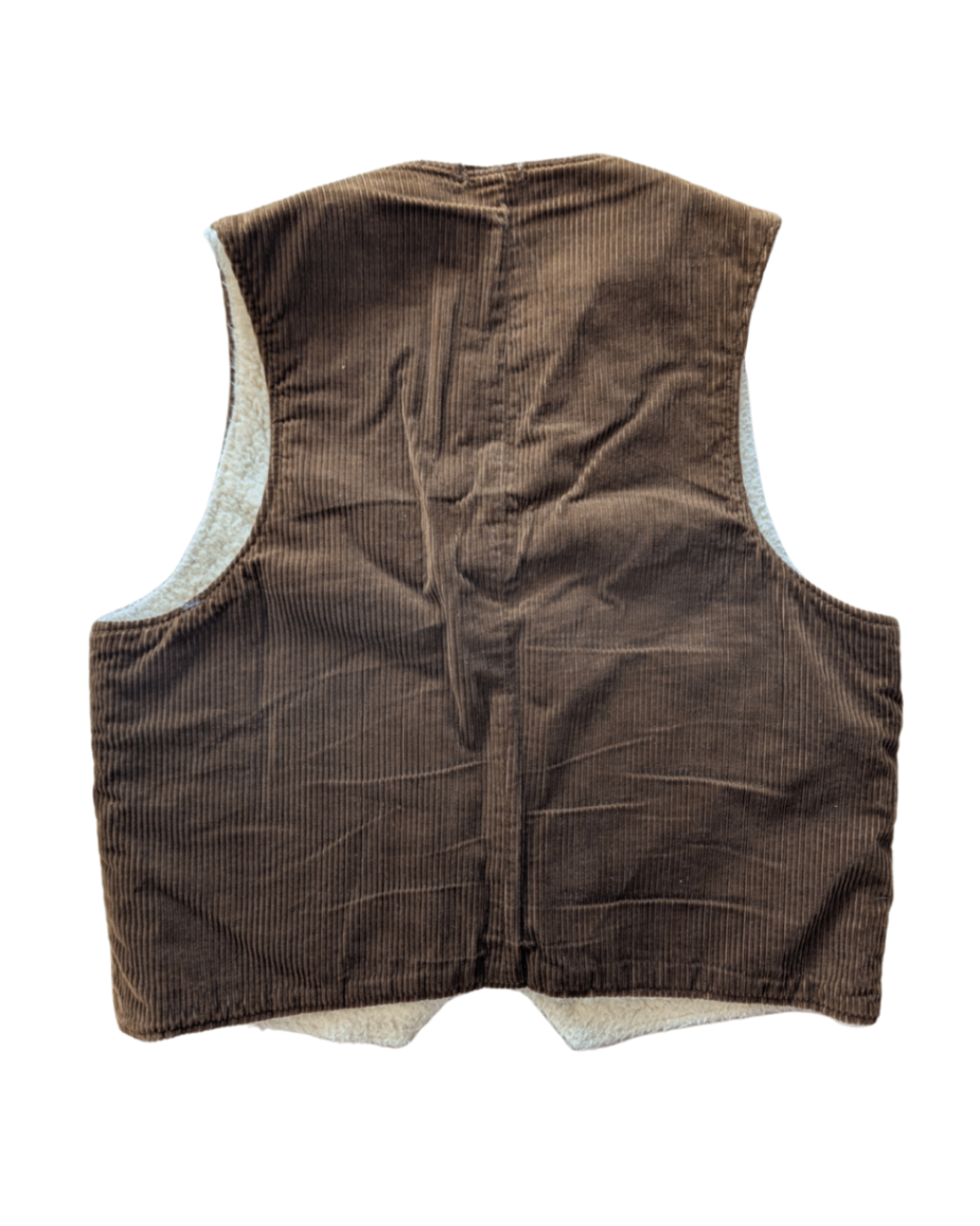 80's Sherpa Lined Corduroy Vest - Medium