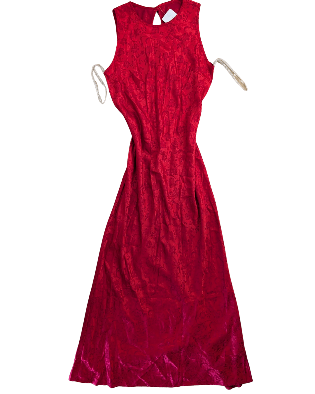 Vintage Red Floral Slip Dress - 13/14