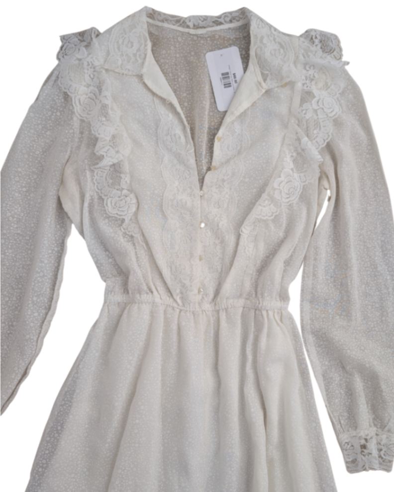 Vintage Gunne Sax Style Lace Dress - M