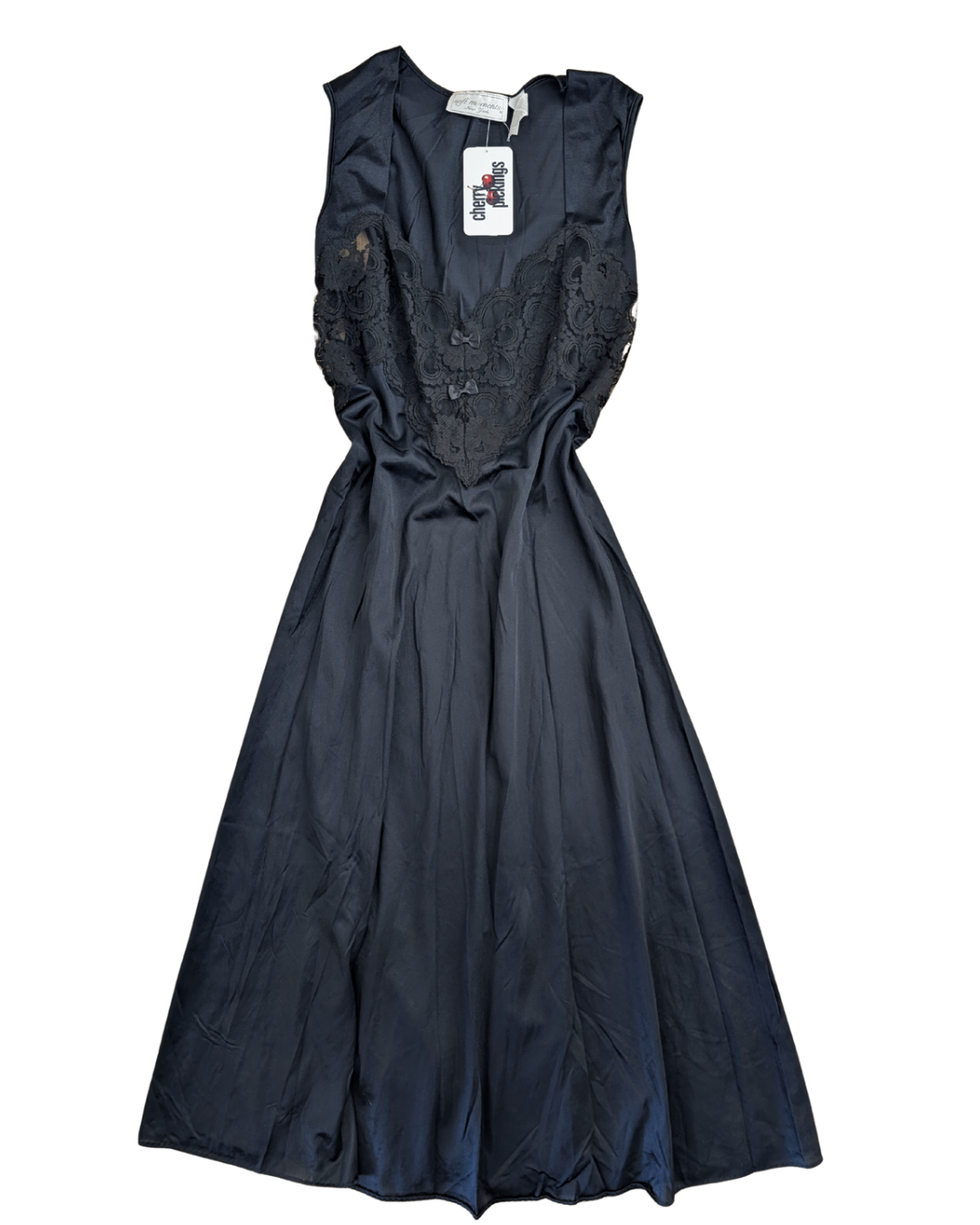 Black Vintage Lace Nightgown - M