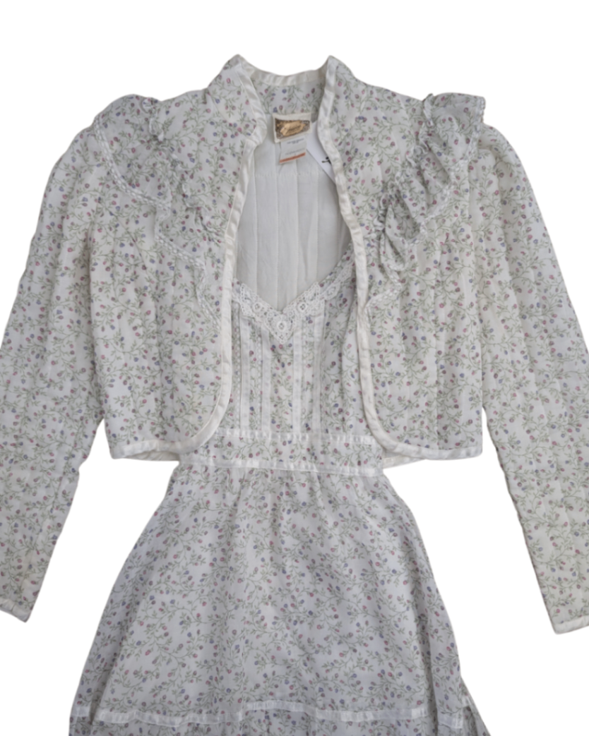 Vintage Gunne Sax Floral Dress Set - XS