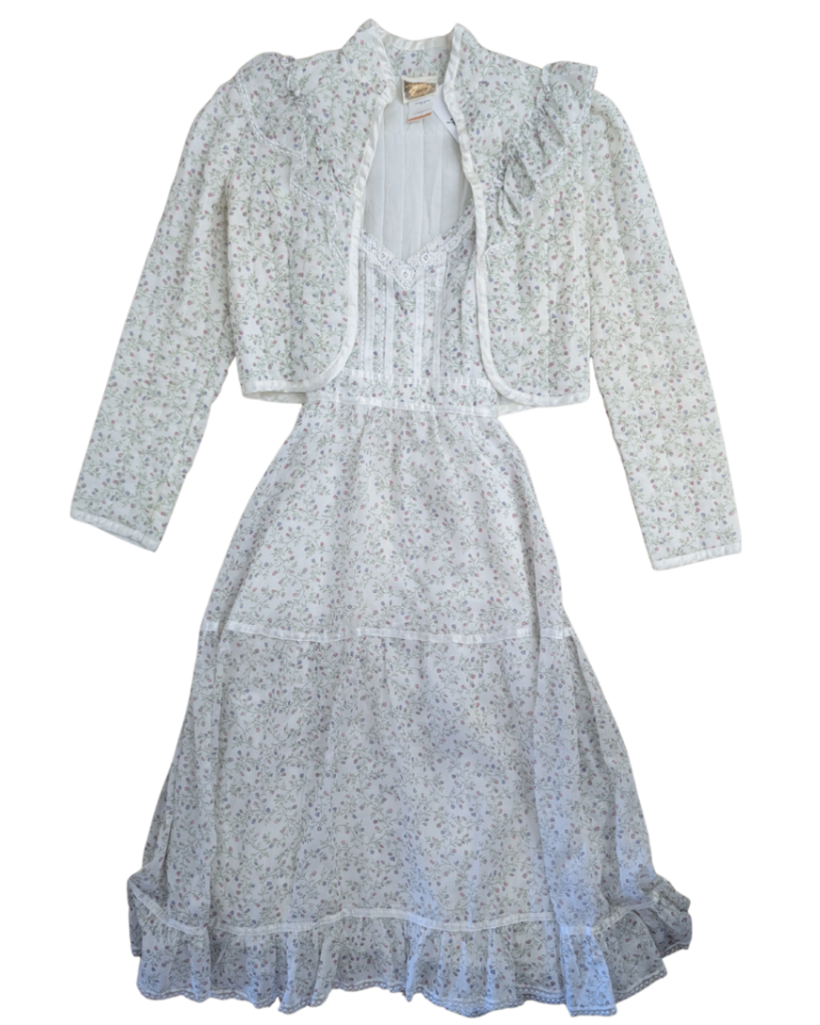 Vintage Gunne Sax Floral Dress Set - XS