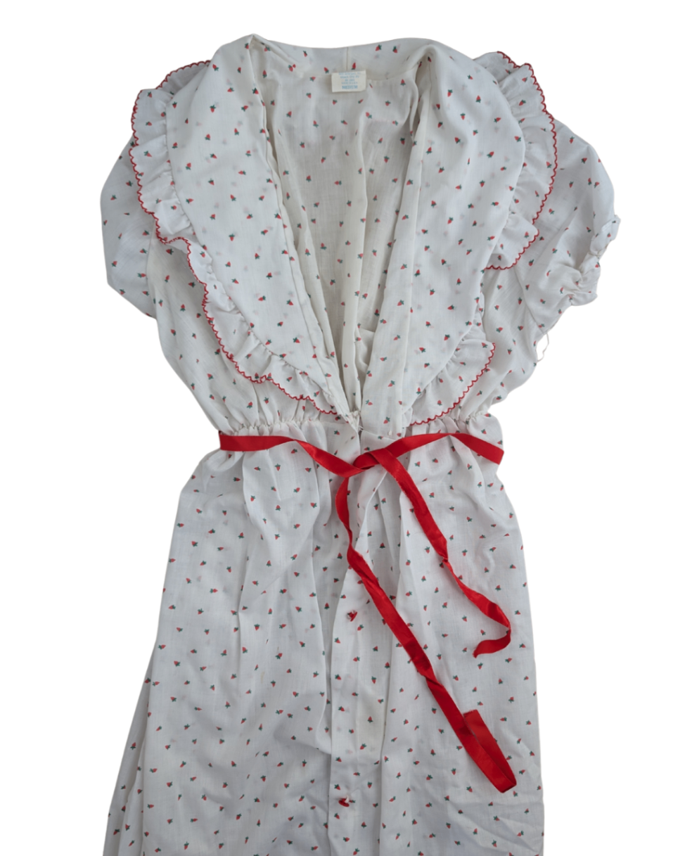 Vintage Strawberry Nightgown and Robe - M