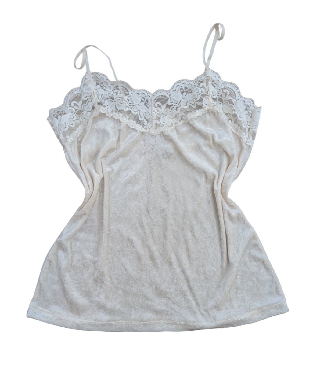 Ivory Velour Slip Top Large