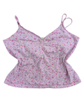 Floral Tank w Built in Bra Pink and White 2XL