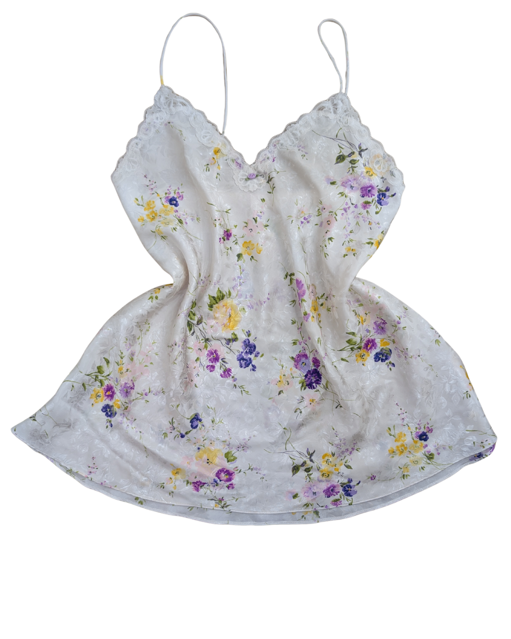 Large Floral Slip Dress White, Purple, Yellow