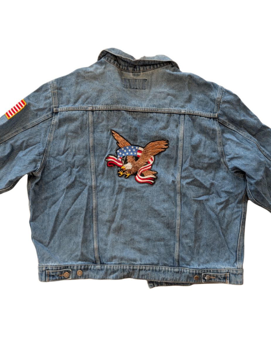 Vintage Wrangler Patch Denim Jacket - 2XL