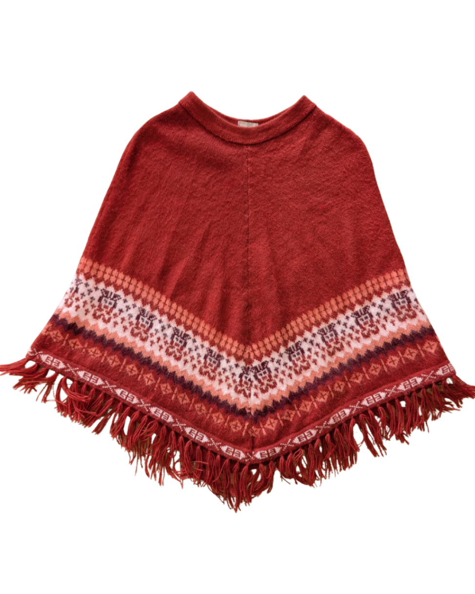 Alpaca Wool Poncho - OS