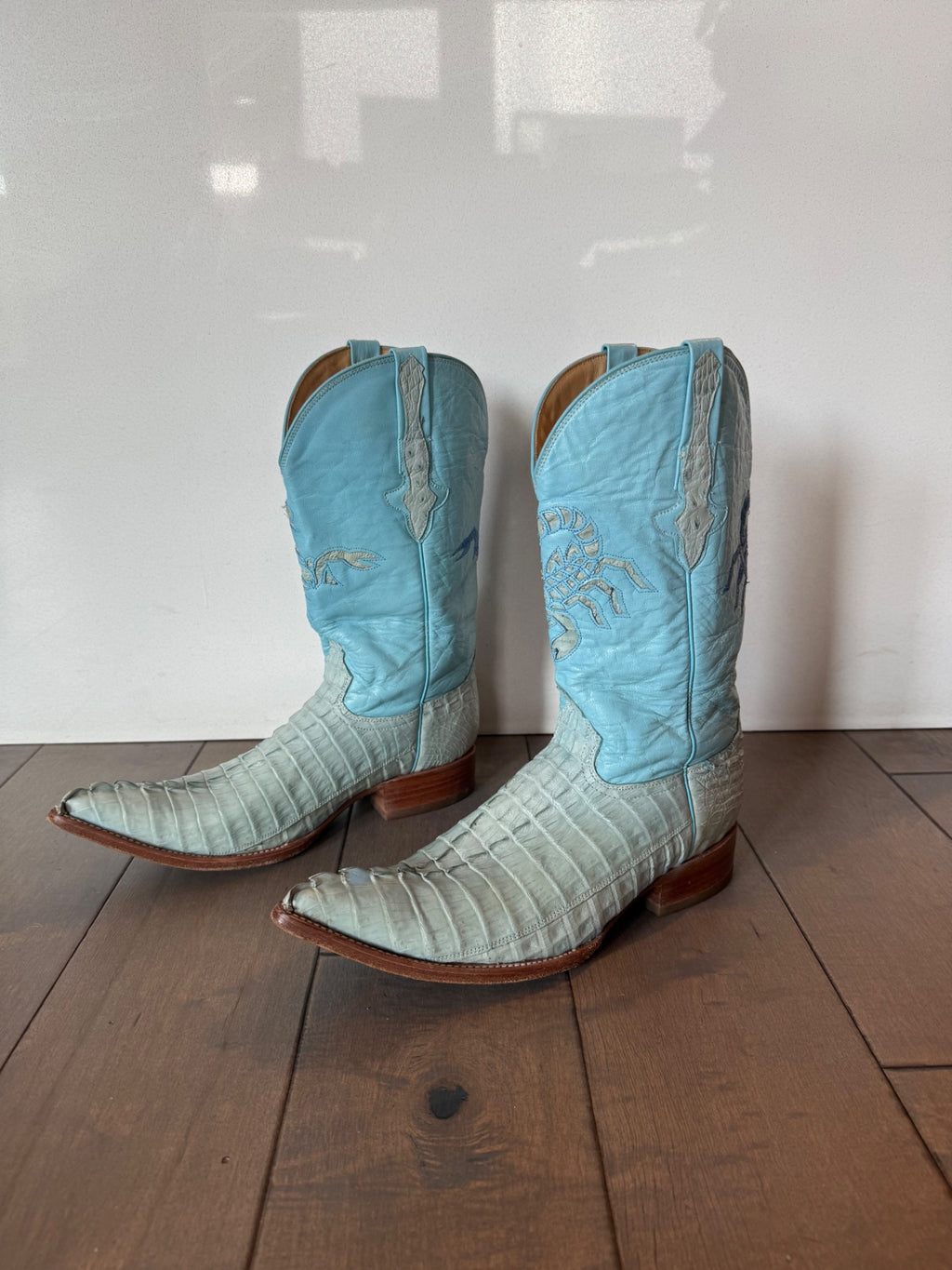 El Acran De Durango Boots 11.5 Light blue, beige, brown
