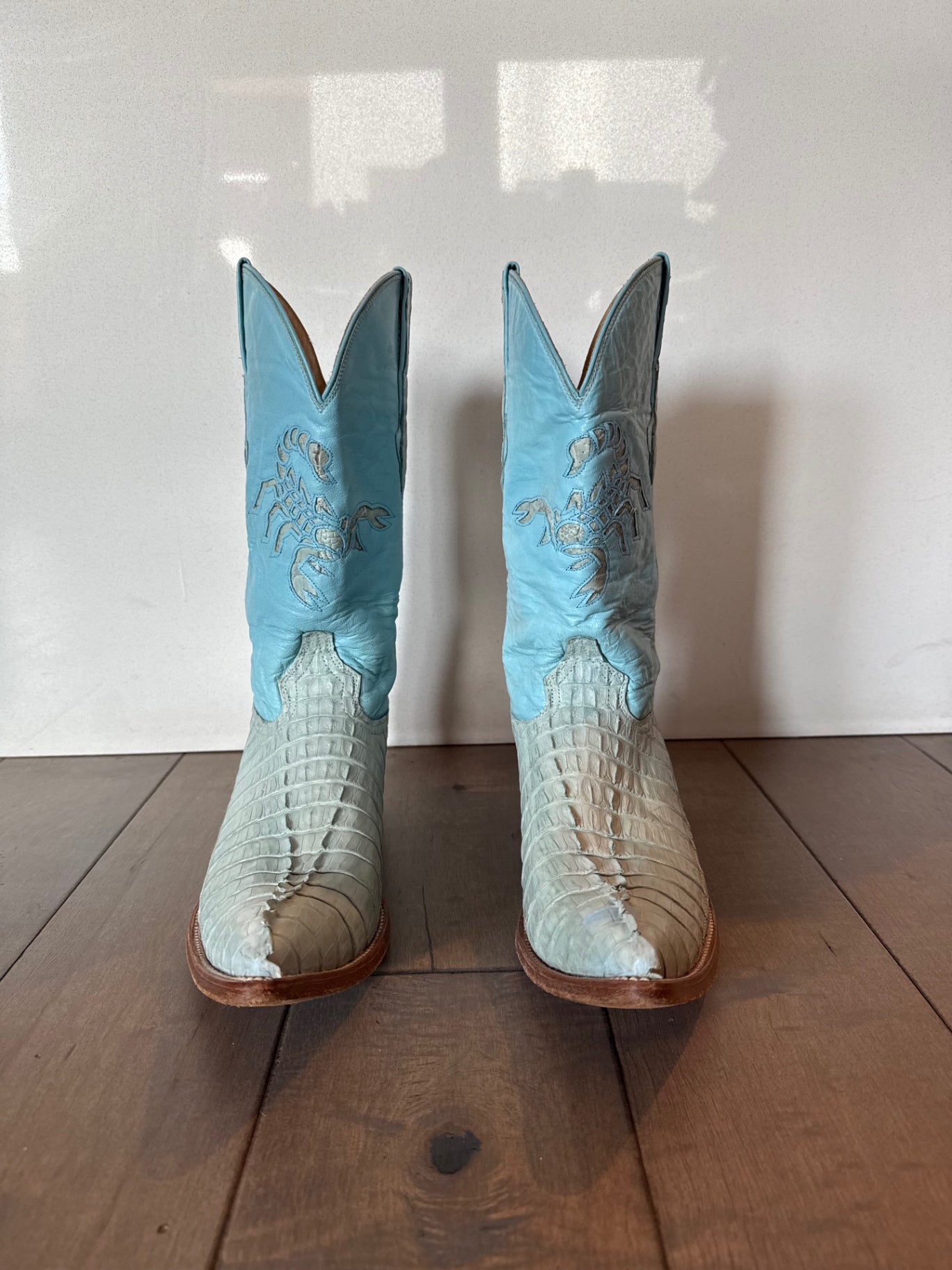 El Acran De Durango Boots 11.5 Light blue, beige, brown