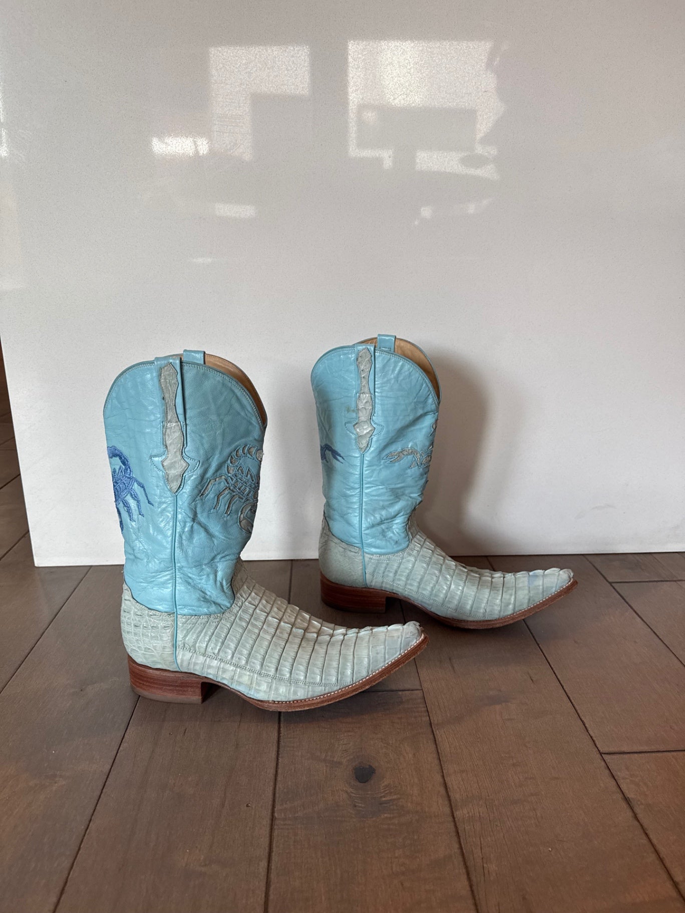 El Acran De Durango Boots 11.5 Light blue, beige, brown