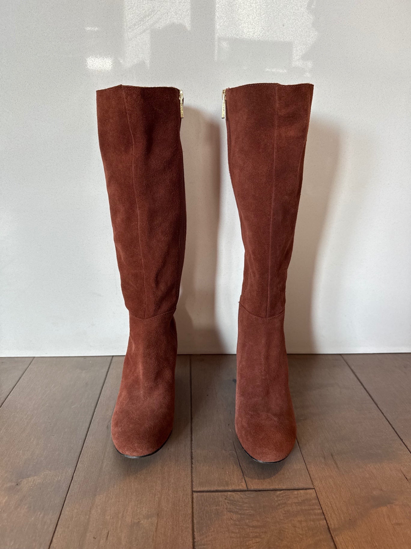 Suede Red/Brown Boots 10 Brown