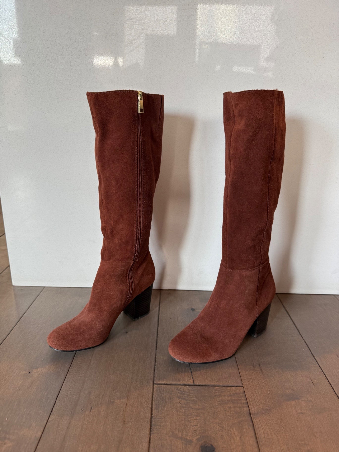 Suede Red/Brown Boots 10 Brown