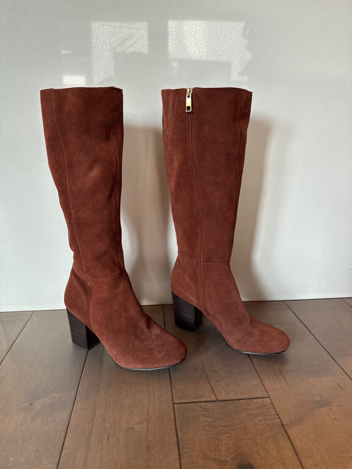 Suede Red/Brown Boots 10 Brown