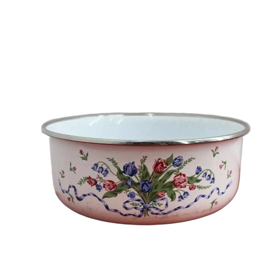 Floral Enamel Mixing Bowl