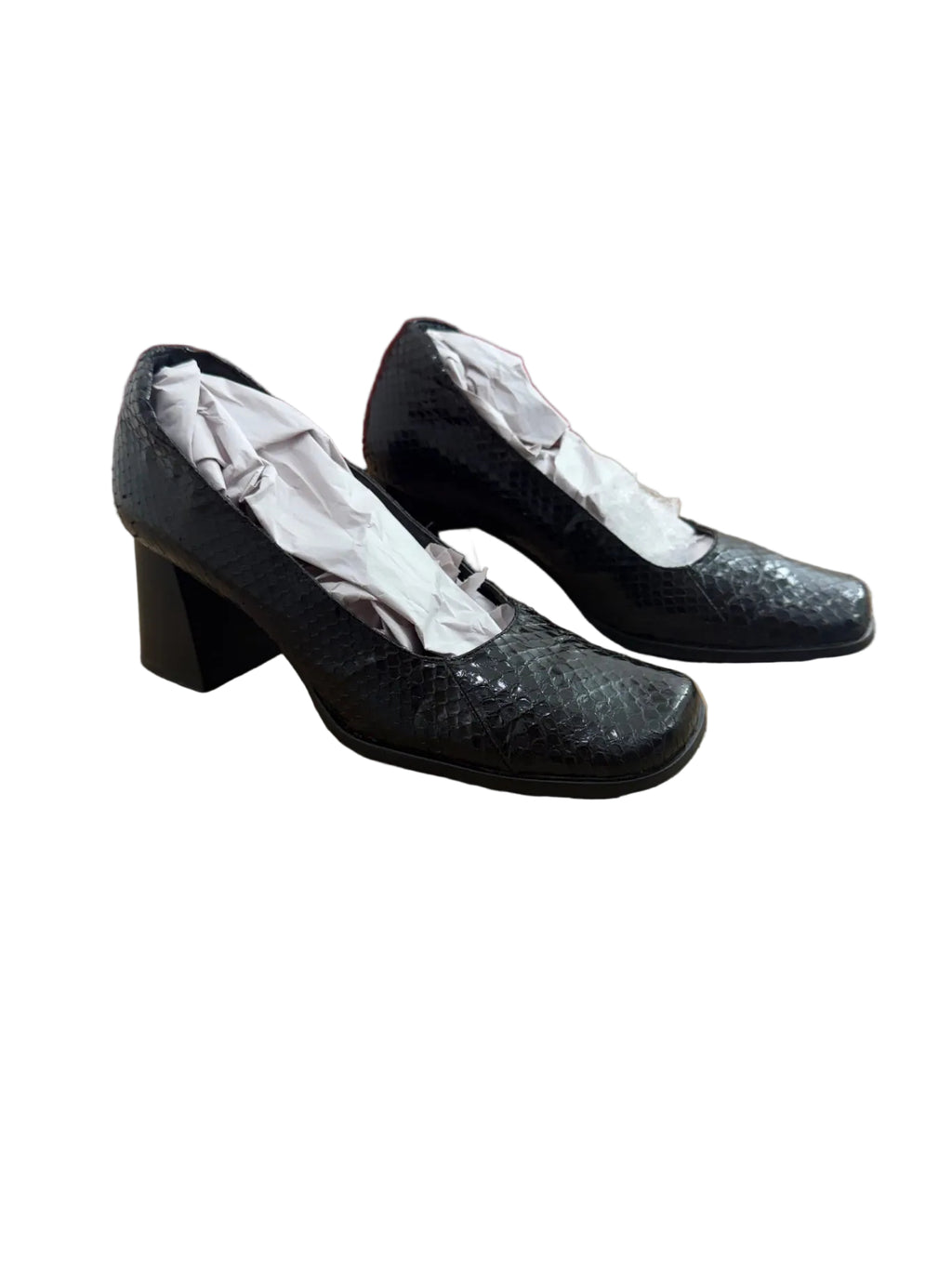 Black Leather Heels size 9