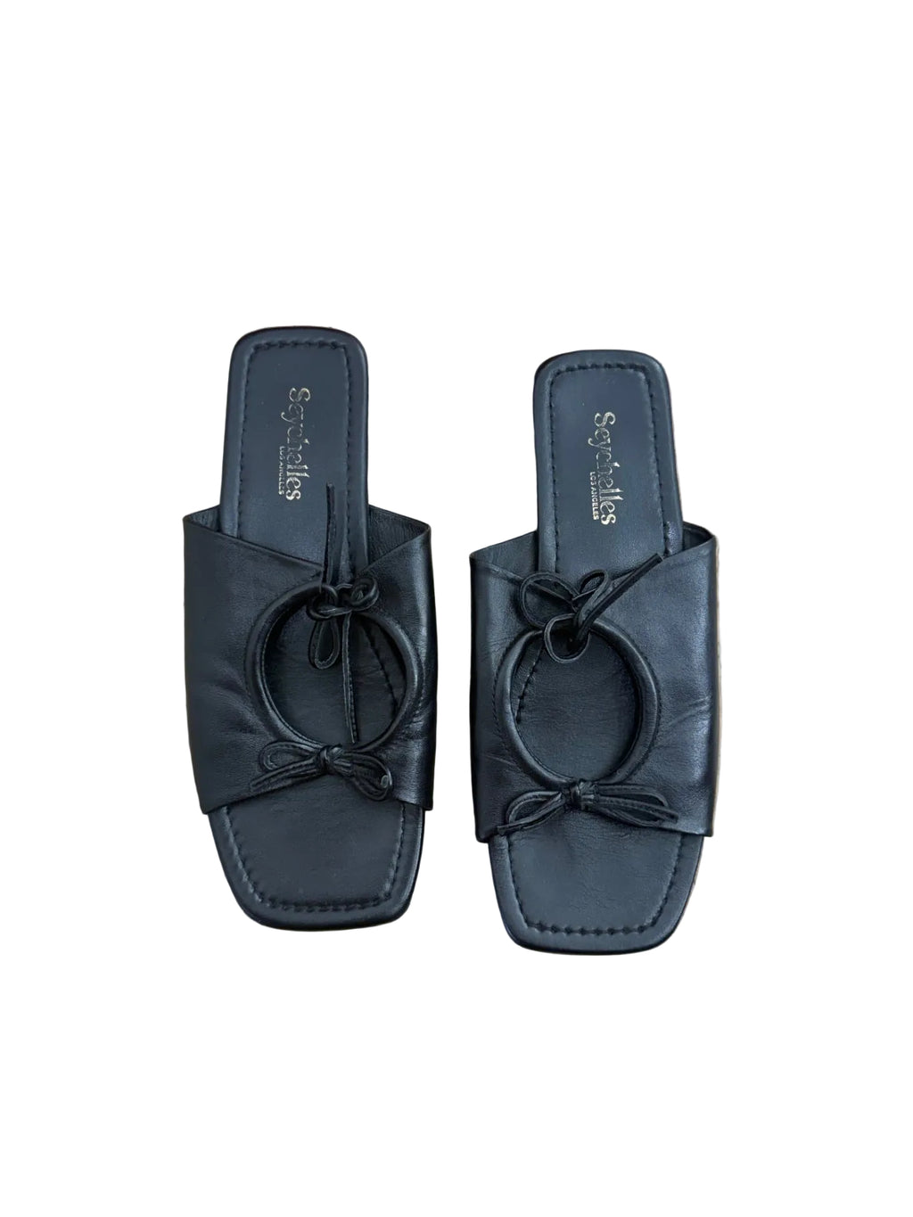 Seychelles Leather Bow Sandals 7 Black