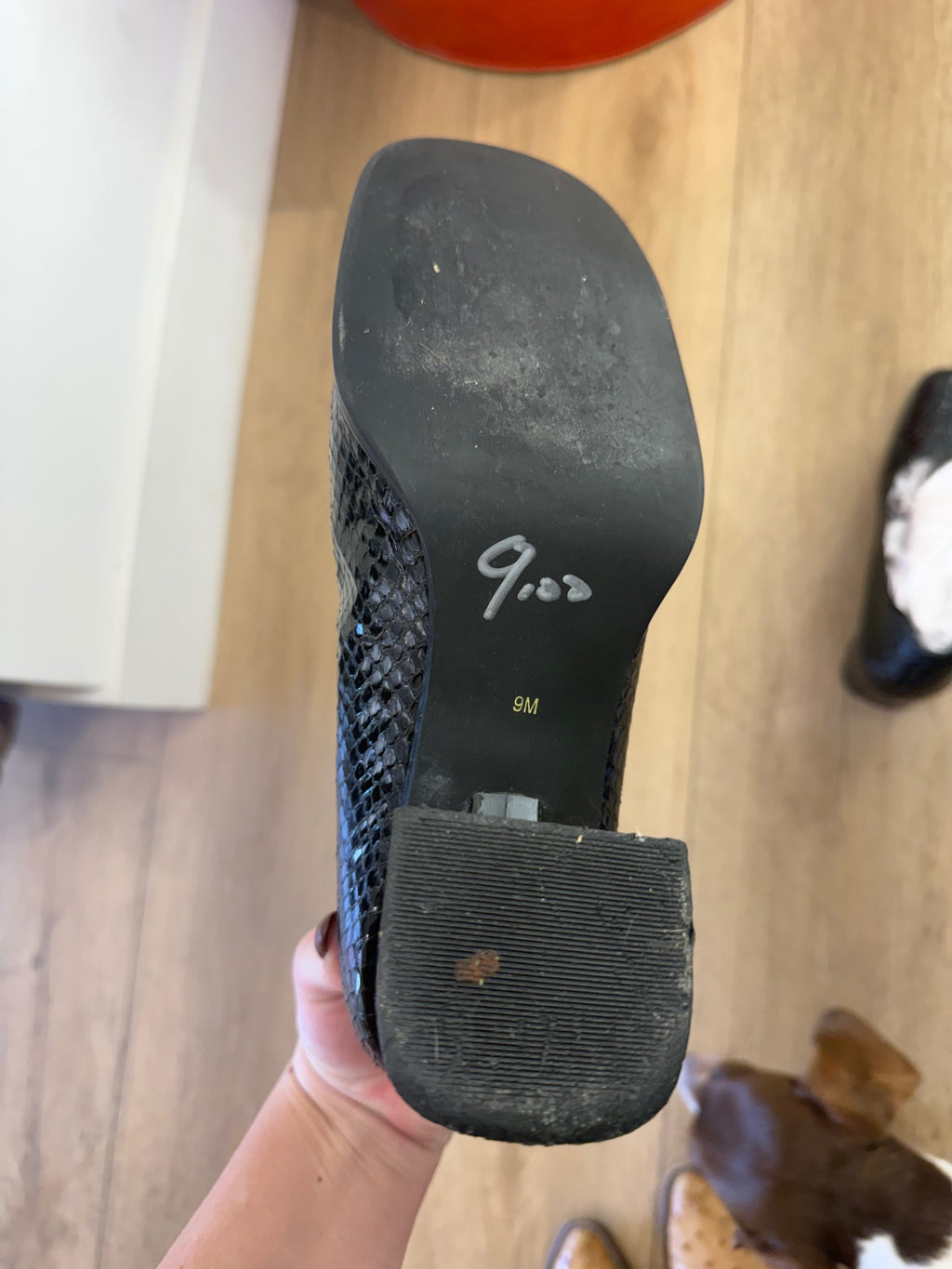 Black Leather Heels size 9
