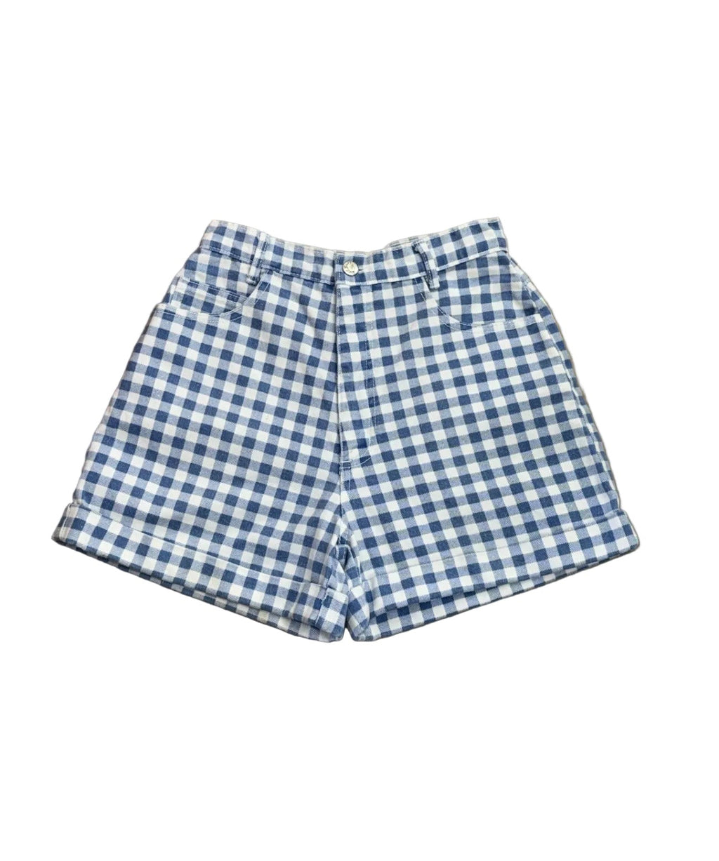 Paris Blues Shorts 27 Blue and white Check
