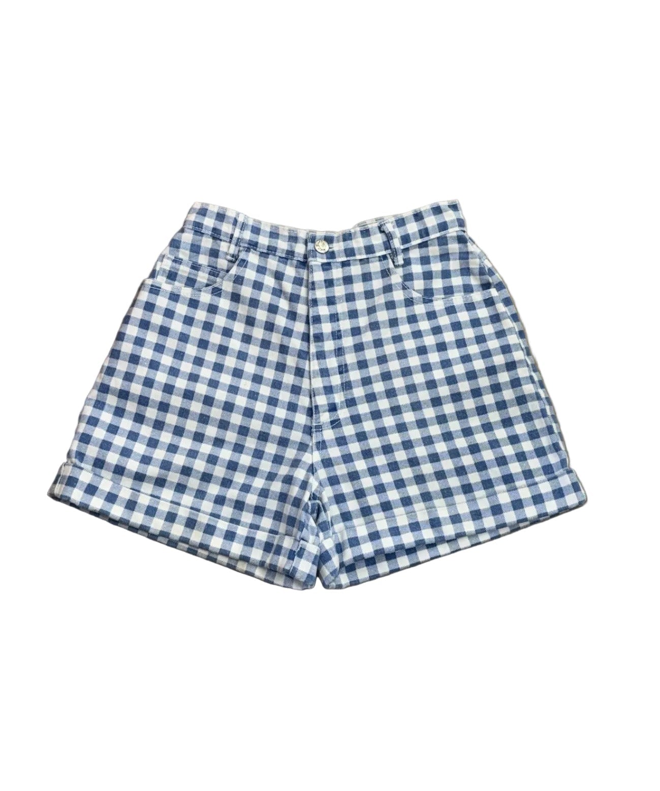 Paris Blues Shorts 27 Blue and white Check