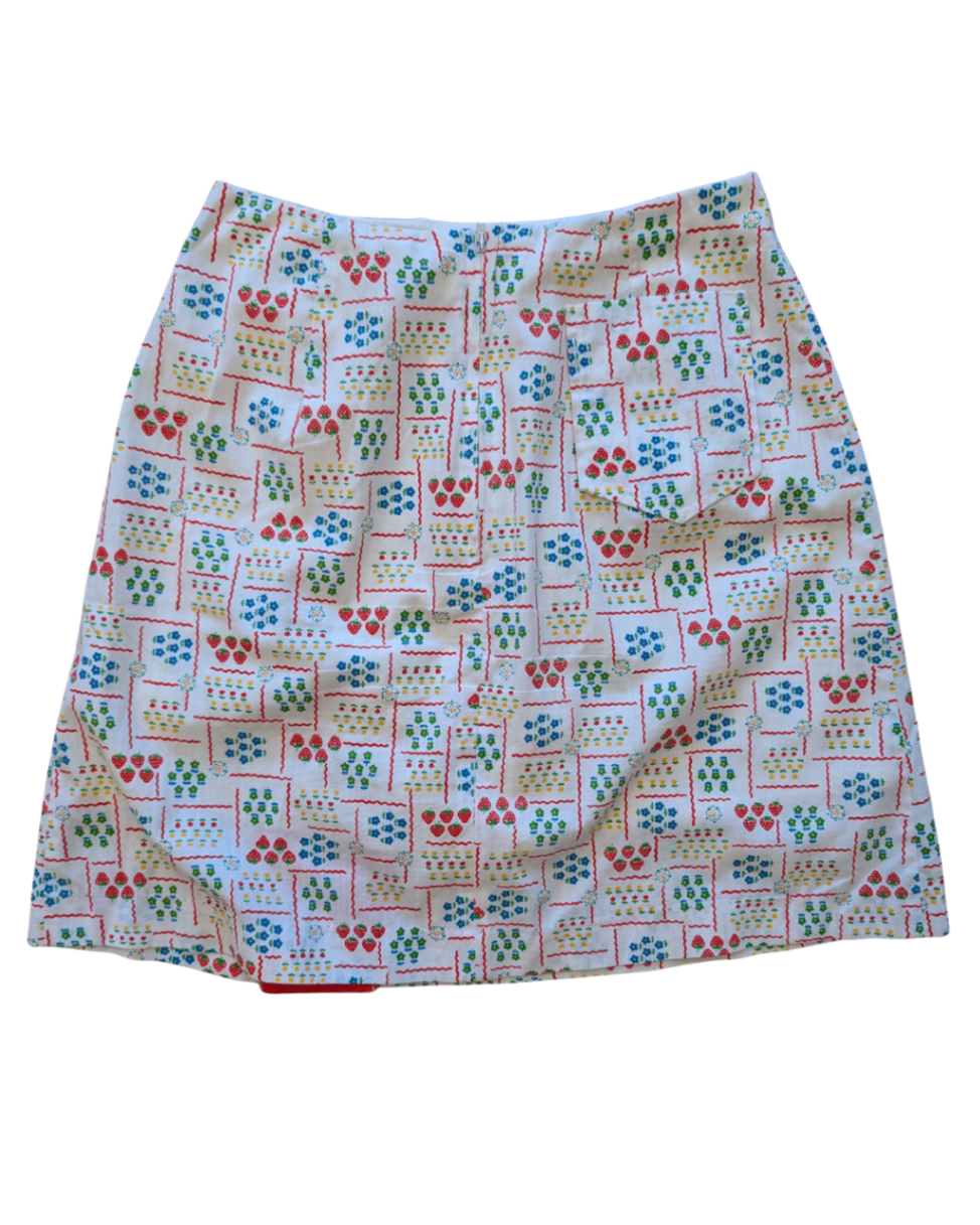 Vintage Strawberry/Floral Skort - 26-27"W
