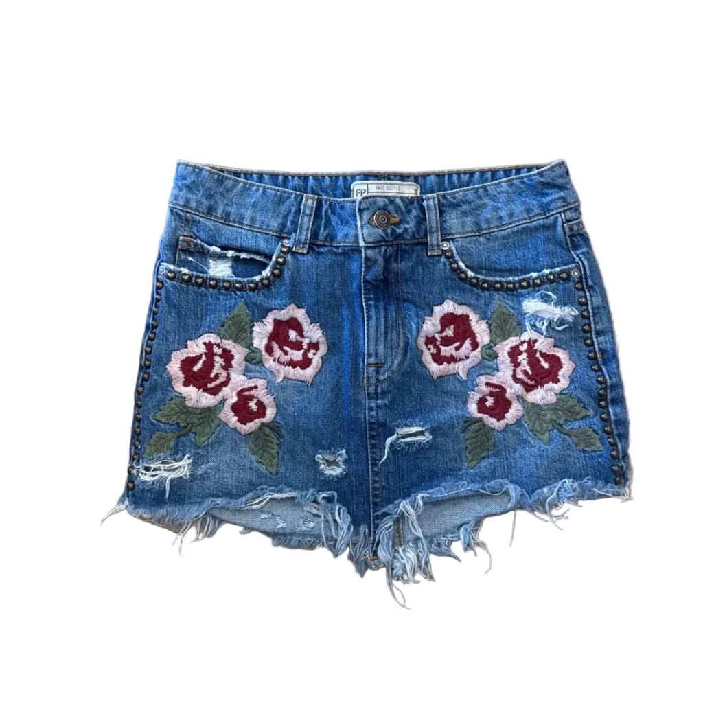 Free People Floral Skirt Blue - 25