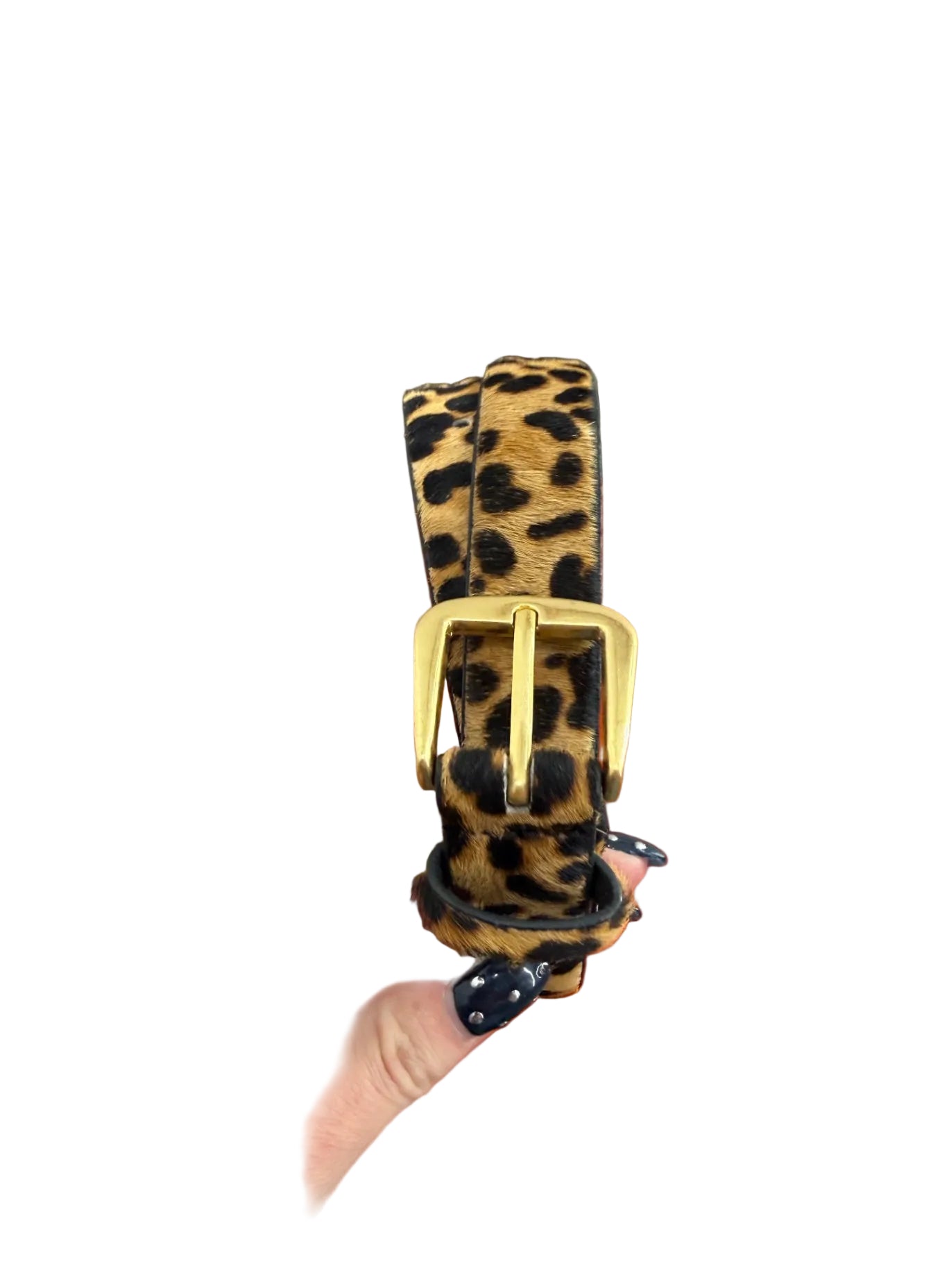 Pony Hair Leopard Belt