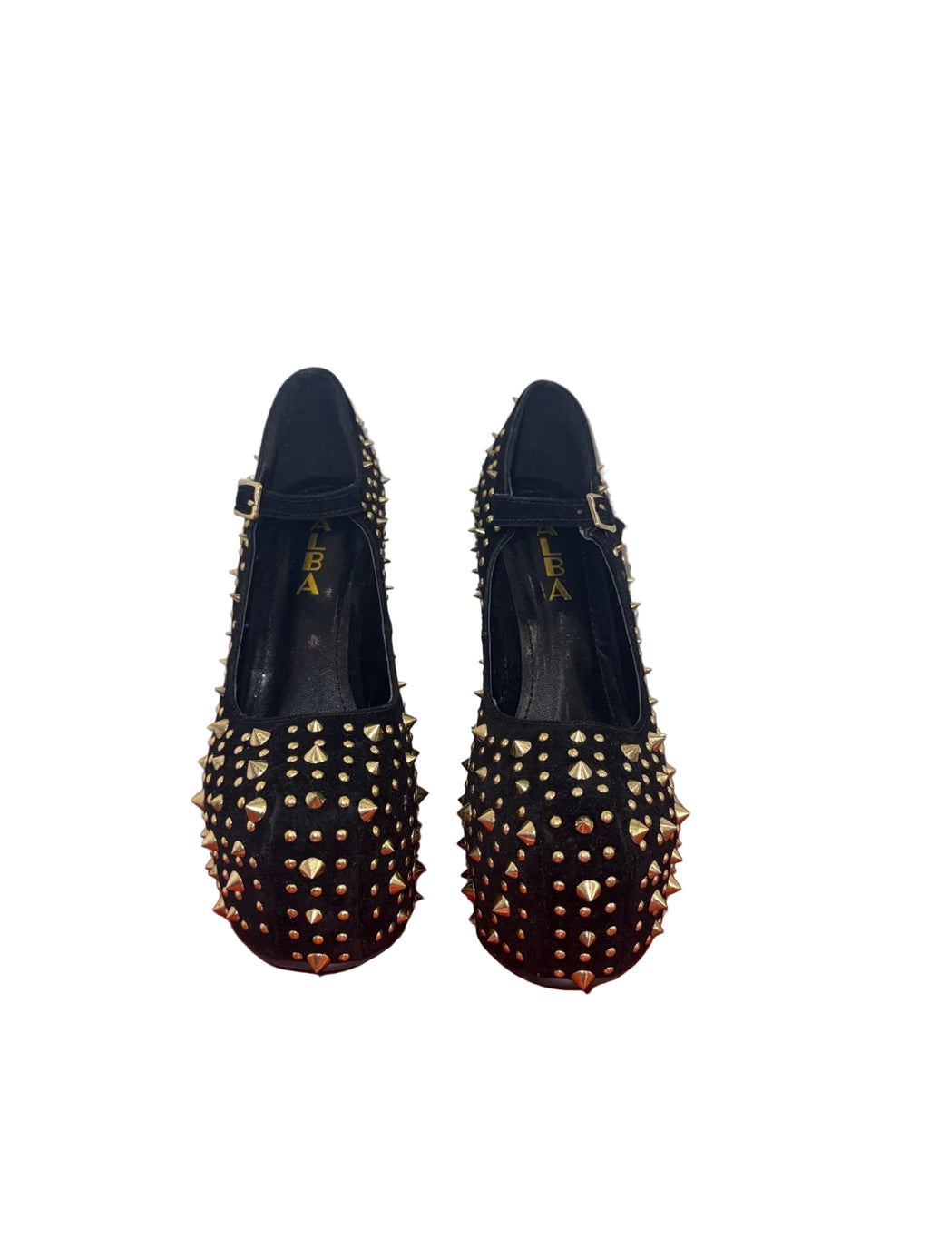 Alba Heelless Gold Spiked Shoes - 7