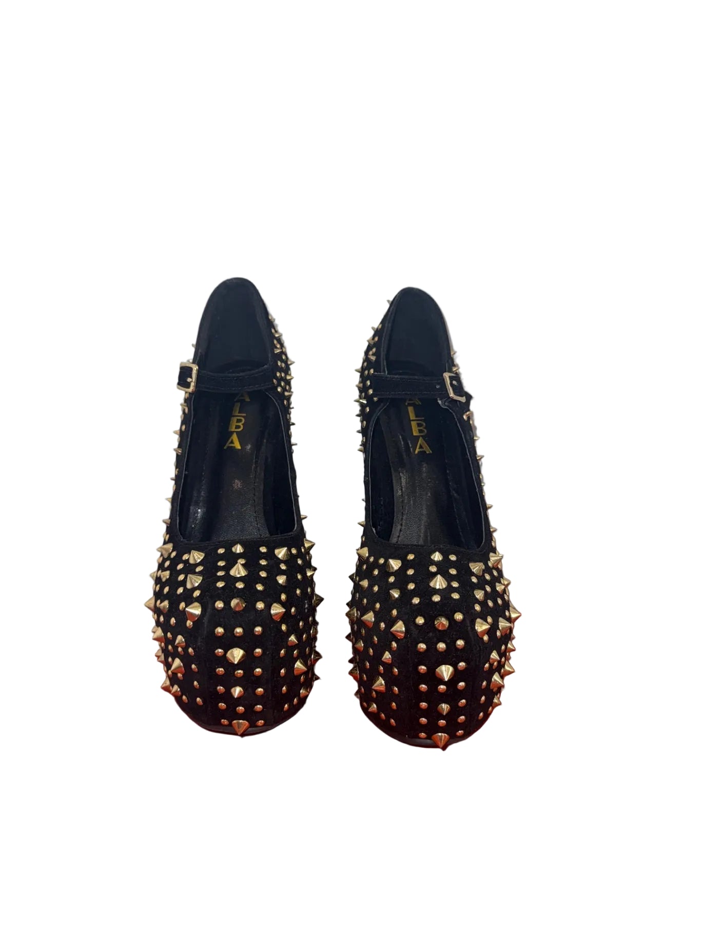 Alba Heelless Gold Spiked Shoes - 7